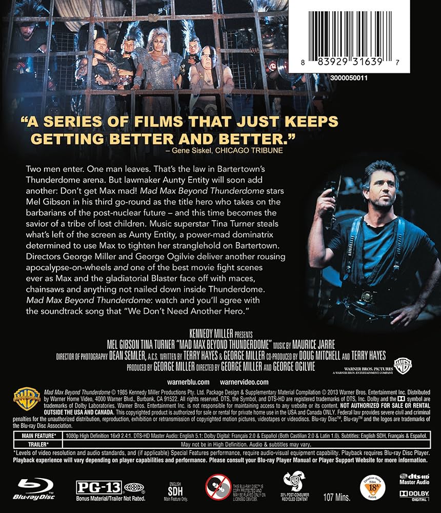 Amazon.com: Mad Max Beyond Thunderdome [Blu-ray] : Mel